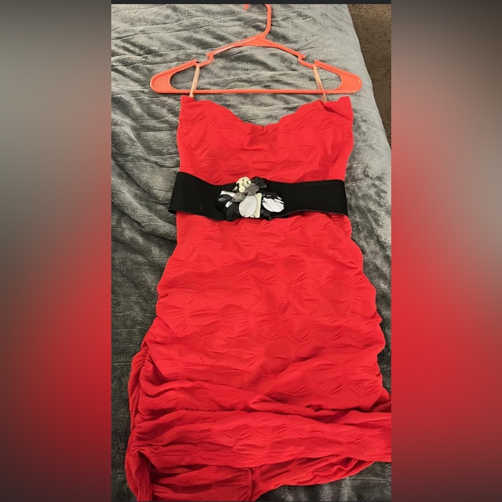 Red cocktail dress